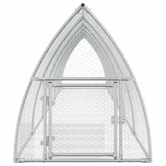 vidaXL Rabbit Hutch Bunny House Animal Enclosure Silver Galvanized Steel - 41.3" x 236.2" x 47.2" image {3}