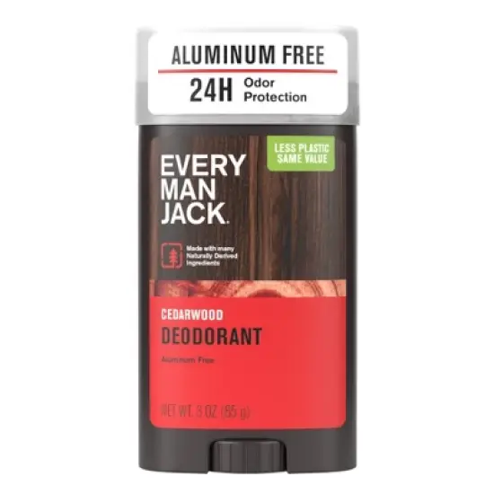 Every Man Jack Cedarwood Men's Natural Deodorant - Aluminum-Free 3oz image {1}
