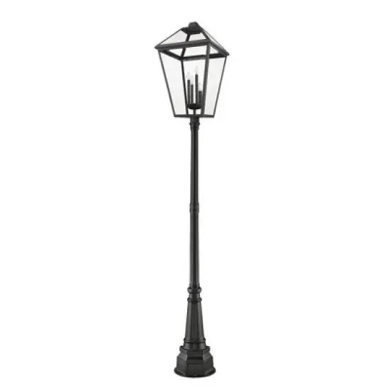 Talbot Outdoor Wall Light - Black Iron, 4 Bulbs, Dimmable, Wet Rated, 19.5" x 116.75" image {2}