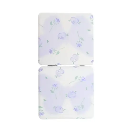 Unique Bargains Women Square Shape Handheld Mirror for Travel Purple 1 Pc image {3}