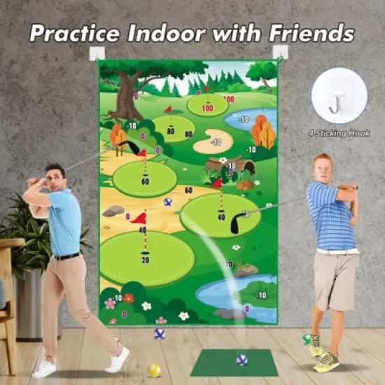 Vatos Outdoor Golf Chipping Game Mat with Club, Toy Sports Equipment Stick Chip Game image {5}