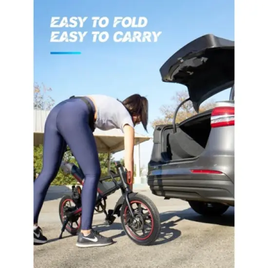 MASTGOAL 14" 450W Folding Electric Bike for Adults Teens, 18.6MPH 36V/10AH, Commuter Cruiser City Ebike image {5}