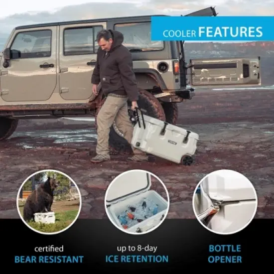 Lifetime 65 Quart High Performance Wheeled Cooler, Pumice Stone (91179) image {3}