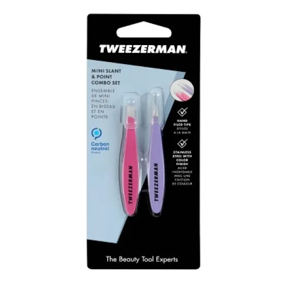 Tweezerman Mini Slant and Point Tweezer Combo Set image {6}