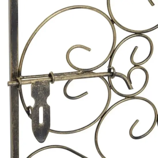 Resenkos Garden Arch Plant Support Trellis,45 Bottle Wrought Iron Wine Rack Jail with Lock - Antique Bronze image {7}