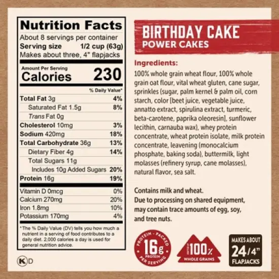 Kodiak Protein-Packed Flapjack & Waffle Mix Birthday Cake - 18oz image {1}
