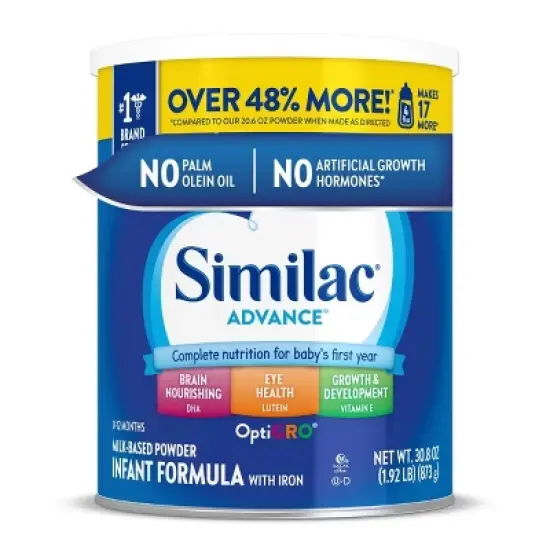 Similac Advance Infant Formula with Iron Powder - 30.8oz image {2}