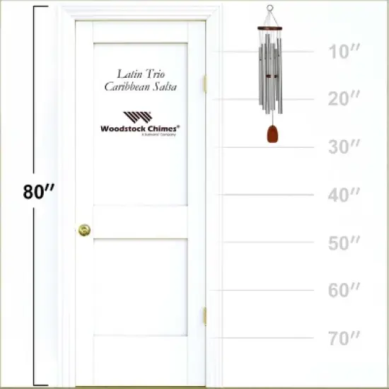 Woodstock Wind Chimes Signature Collection, Latin Trio Silver Wind Chime image {3}
