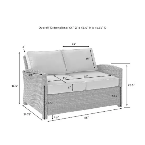 Bradenton 5pc Outdoor Wicker Conversation Set with Fire Table -  Crosley
 image {14}