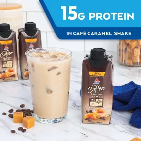 Atkins Meal Replacement Iced Coffee Protein Shake - Cafe Caramel image {6}