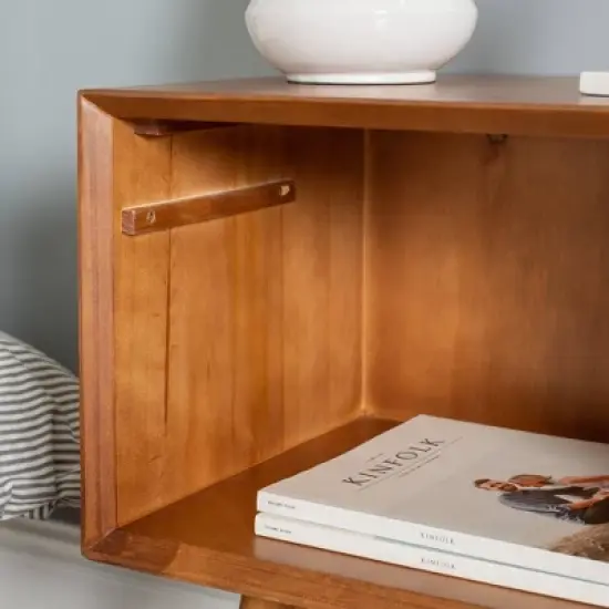 Greenberg 1 Drawer Mid-Century Modern Solid Wood Nightstand - Saracina Home image {5}