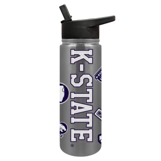 NCAA Kansas State Wildcats Varsity Thirst Water Bottle - 24oz: Stainless Steel, Plastic Lid image {4}