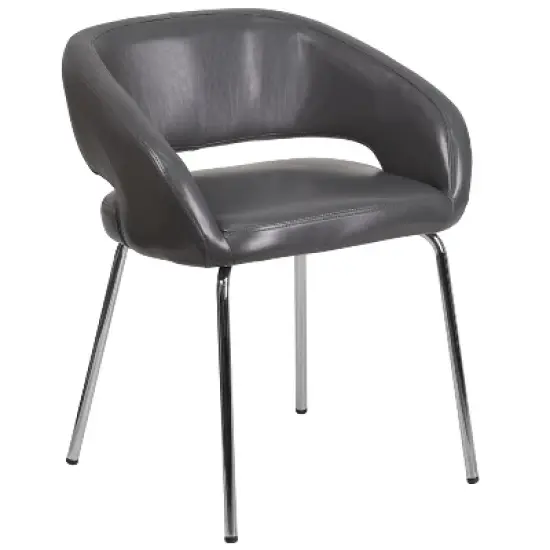 Flash Furniture Fusion Series Contemporary LeatherSoft Side Reception Chair with Chrome Legs image {11}