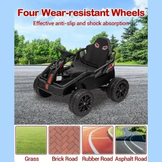 24V Ride-On Toys for Big Kids，Electric Four Wheeler，Battery Electric Car for Kids with Parent Remote,Bluetooth Music, Horn image {7}