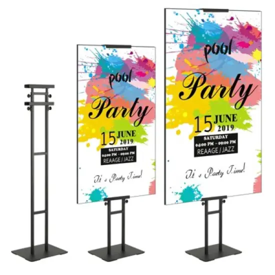 VEVOR Poster Stand, Adjustable Height Up to 75", Double-Sided Heavy Duty Pedestal Sign Holder, Floor Standing Sign Holder Banner Stand, Black image {8}