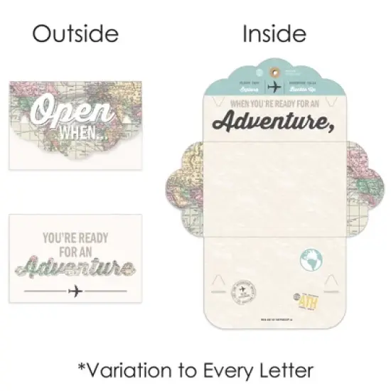 Big Dot of Happiness World Awaits - Going Away Cards Gift Box Kit - Open When Letters - Set of 8 image {3}