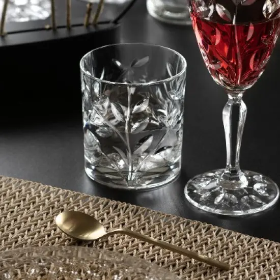 Lorren Home Trends Laurus Crystal Double old fashioned set of 6 image {3}