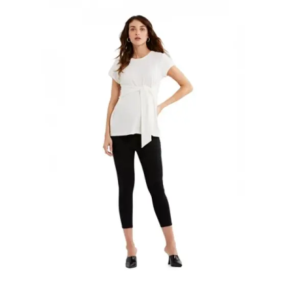 Tie Front Textured Maternity Top | A Pea in the Pod image {7}