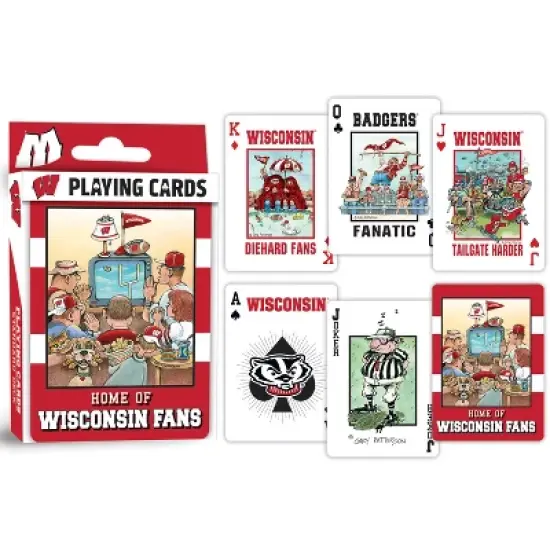 MasterPieces Officially Licensed NCAA Wisconsin Badgers Fan Deck Playing Cards - 54 Card Deck image {3}
