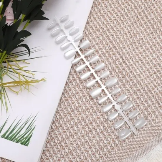 Unique Bargains Women's Full Coverage Fake Nails XS White 1 Pc image {4}