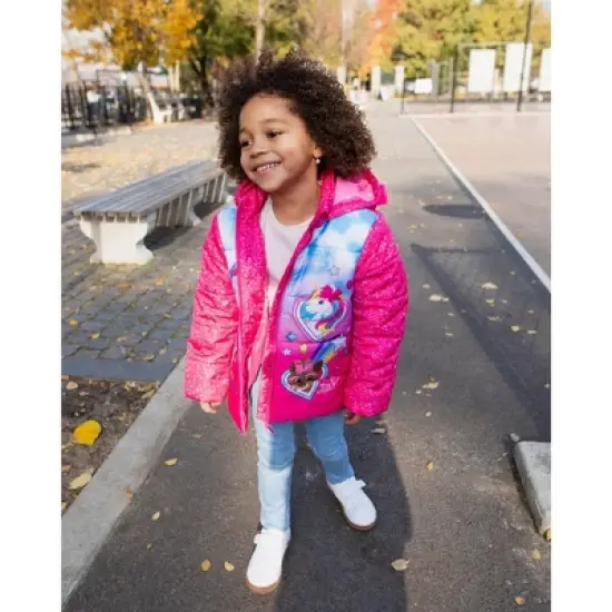 JoJo Siwa Girls Winter Coat Puffer Jacket Little Kid to Big Kid image {1}