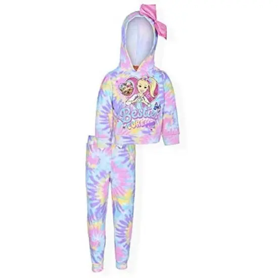 Nickelodeon Girl's 2-Pack Besties Forever Bowbow and JoJo Siwa Tie Dye Graphic Hoodie and Jogger Pants for toddler image {3}