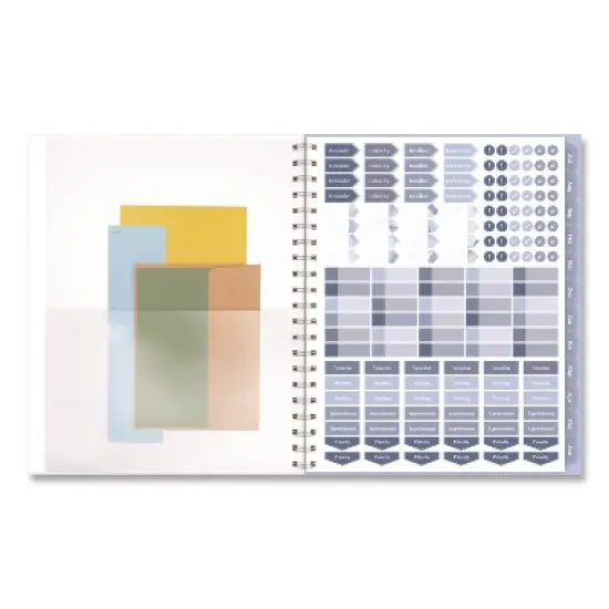 Mead Products Dewdrop Academic Weekly Monthly Planner 12-Month July 2025 to June 2026  Watercolor Floral Blue image {4}