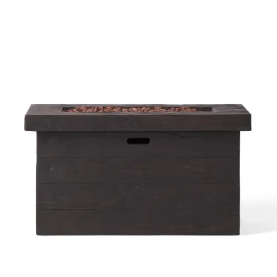 Custer 45-Inch Rectangular Outdoor Fire Pit With Built-In Propane Tank Storage And MGO Concrete Design image {1}