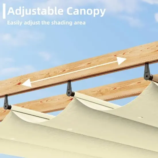 GustoWave Patio 10x13 Ft Wood-Grain Post Pergola Gazebo for Backyard Garden Porch image {4}