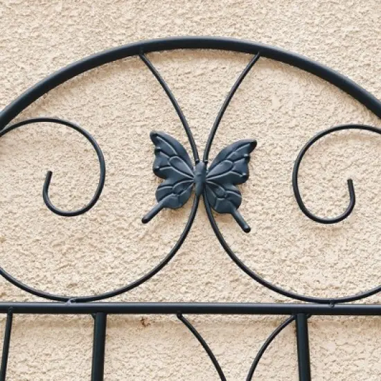 Gulches 2 Pack Metal Garden Trellis 86.7" x 19.7" Rustproof Trellis for Climbing Plants Outdoor Flower Support Black image {4}