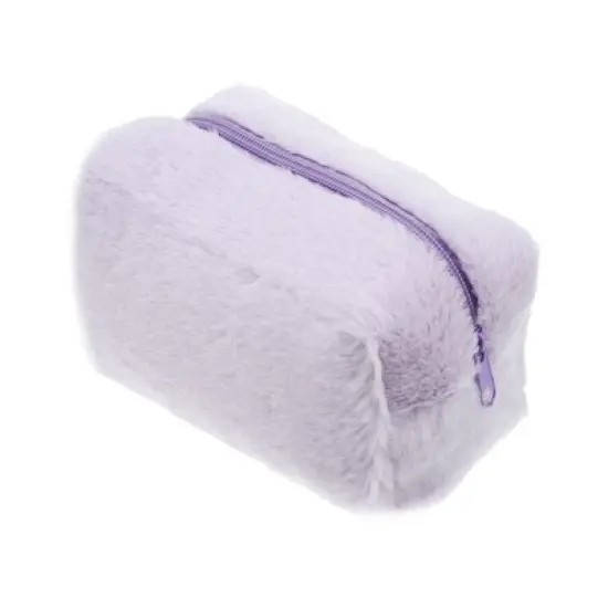 Unique Bargains Cosmetic Travel Zipper Multi-functional Small Plush Makeup Bag 1 Pc image {8}