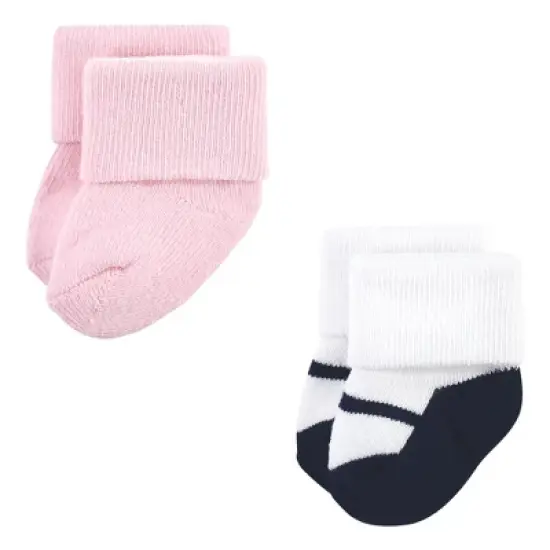 Little Treasure Infant Girl Newborn Socks, Coral Sparkle image {3}