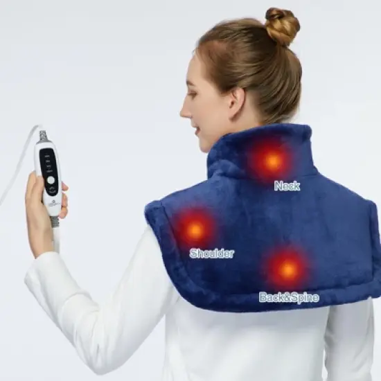 Weighted Heating Pad for Neck and Shoulders, 2.2lb Large Electric Heating Pad with 4 Heating Levels & Auto Off, UL Certified, Fast Heating, 22"x19" image {3}