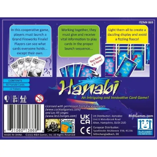 R&R Games Hanabi Cooperative Strategy Deduction Card Game For Adults & Kids image {4}