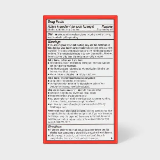 Nicotine 2mg Mini Lozenge - Cherry Ice - 81ct - up&up&trade; image {2}