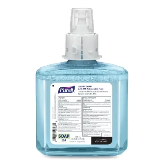 PURELL HEALTHY SOAP 0.5% BAK Antimicrobial Foam Refill, For ES4 Dispensers, Light Citrus Floral Scent, 1,200 mL, 2/Carton image {1}