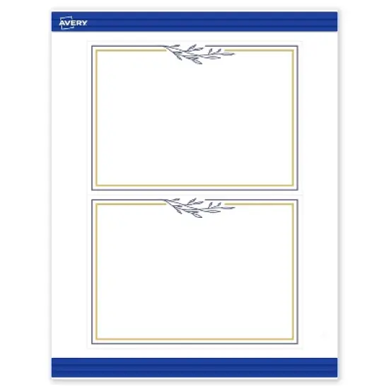 Avery 5" x 7" Cards, Gold & Navy Border with Florals, 20 ct image {9}