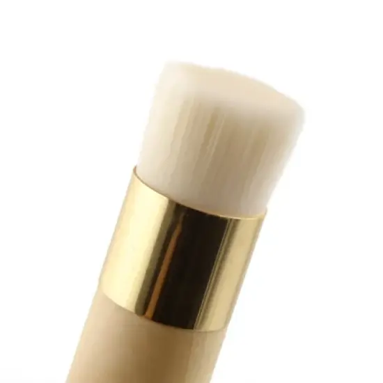 Unique Bargains Soft Wood Handle Blackhead Nose Pore Face Cleaning Washing Facial Brush Tools Beige 1Pc image {1}