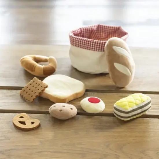 HearthSong 8 Piece Fabric Pretend-Play Food Basket with Soft Felt Baked Goods image {4}