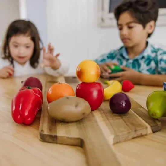 Melissa & Doug Play-Time Produce Fruit (9pc) and Vegetables (7pc) Realistic Play Food image {7}