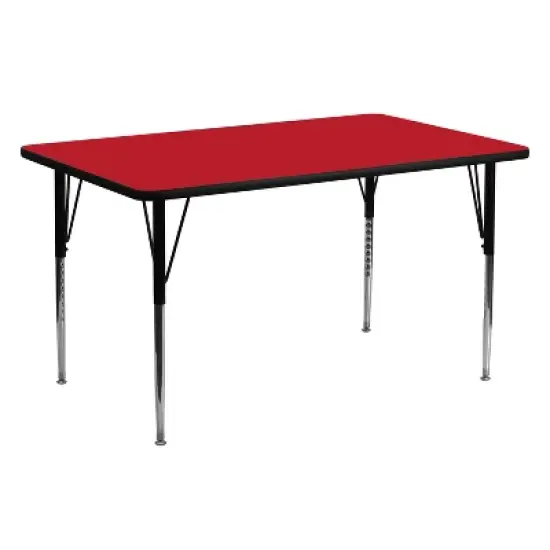 Flash Furniture 24''W x 60''L Rectangular HP Laminate Activity Table - Standard Height Adjustable Legs image {8}