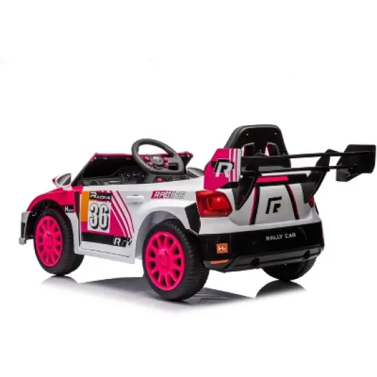 12V 20W*2 Kids Ride-On Sports Car, Racing Style Electric Toy Vehicle with Remote Control, LED Lights, Music, Seat Belt & Shock Absorbers image {7}