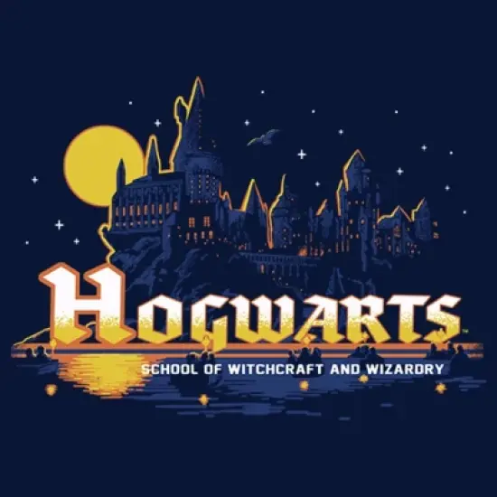 Boy's Harry Potter Hogwarts Illuminating Moon T-Shirt image {1}