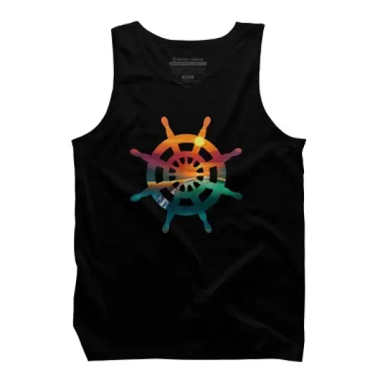 Men's Design By Humans Sailors Sunrise Wave Memories By Goldquills Tank Top image {2}