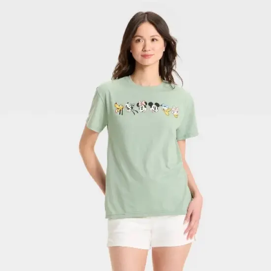 Women's Mickey & Friends Short Sleeve Graphic T-Shirt - Green image {3}