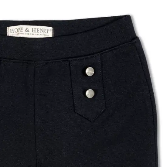 Hope & Henry Girls' Button Placket Ponte Pant, Kids image {1}