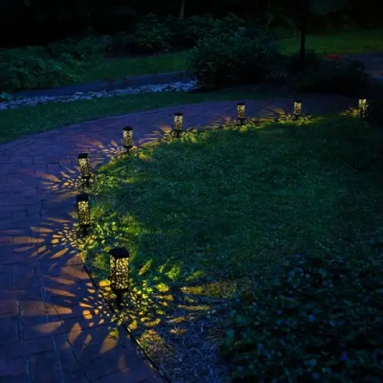 LumaBase Solar-Powered Garden/Tabletop Lights, Black - Set of 4 image {2}