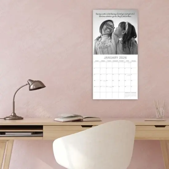 2026 Square Wall Calendar, Sisters, 16-Month Lifestyles Theme with 180 Reminder Stickers (12x12 In) image {1}