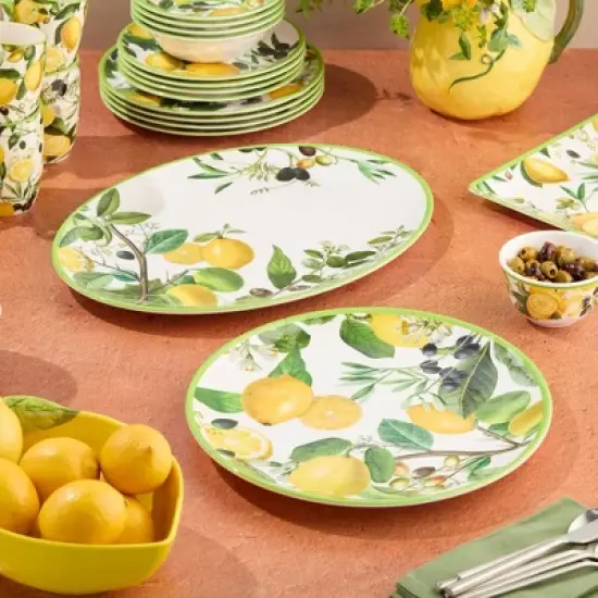 Certified International 2pc Limone Melamine Platter Set image {1}