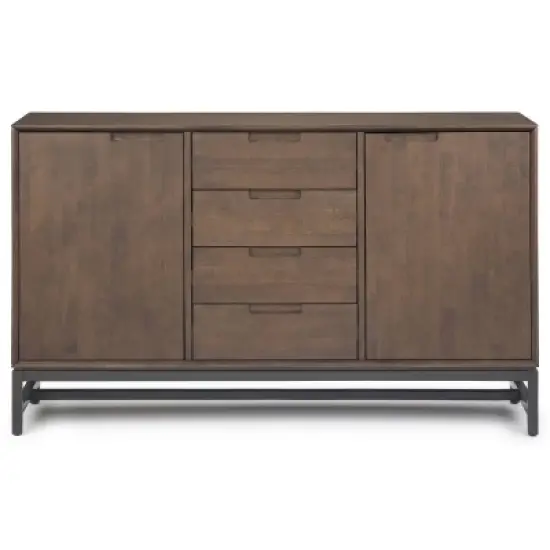 60" Devlin Mid-Century Sideboard with Centre Drawers Walnut Brown - WyndenHall image {7}